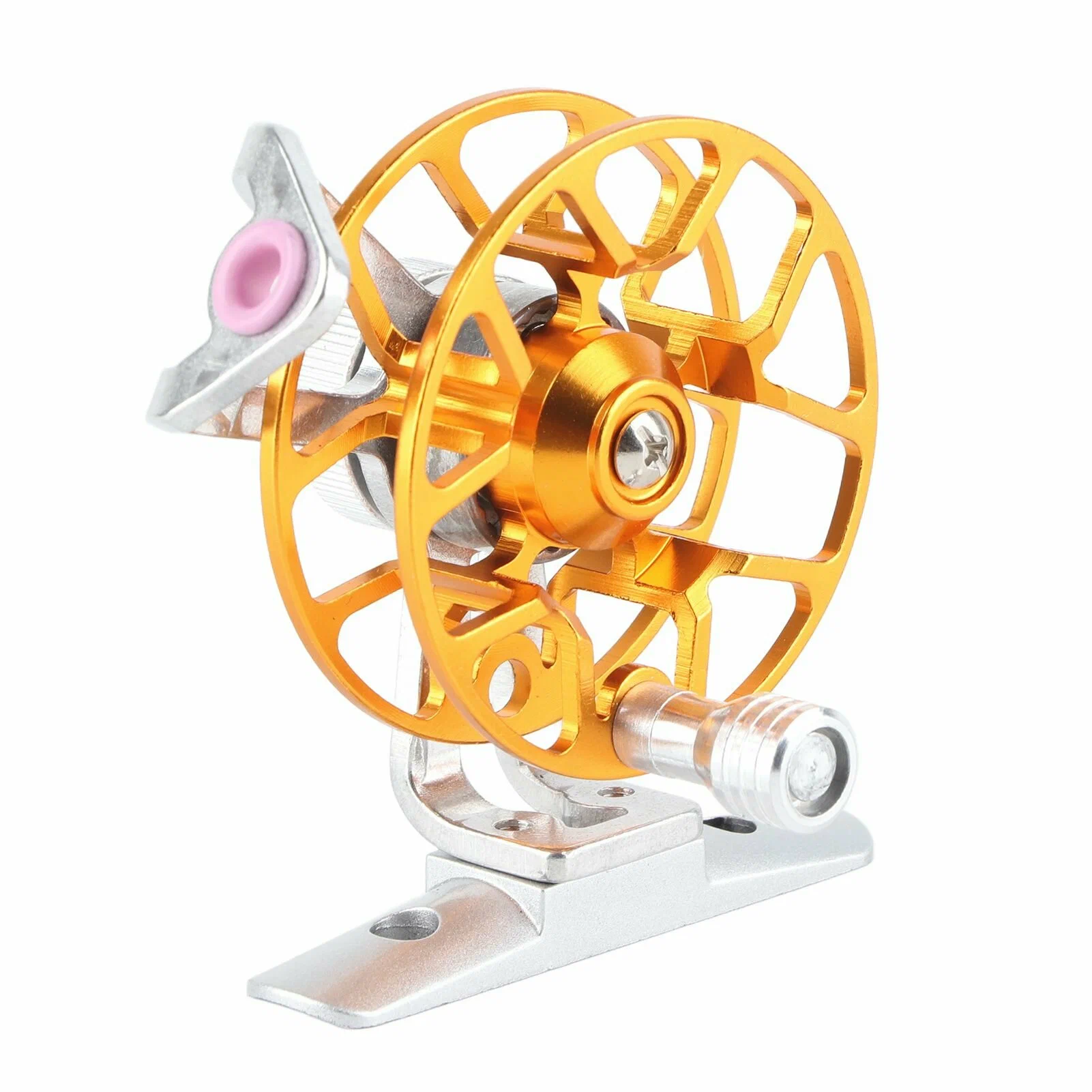 Инерционная катушка для рыбалки  с направляющей. цвет рандомный